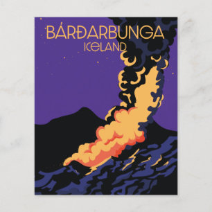 Bárðarbunga, Island Reiseplakat. Flyer