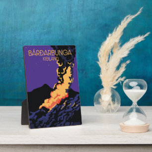 Bárðarbunga, Island Reiseplakat. Fotoplatte