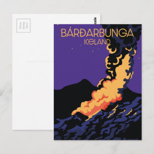 Bárðarbunga, Island Reiseplakat. Postkarte
