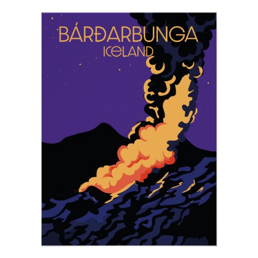 Bárðarbunga, Reisekarte im Eisland. Poster (Vorderseite)