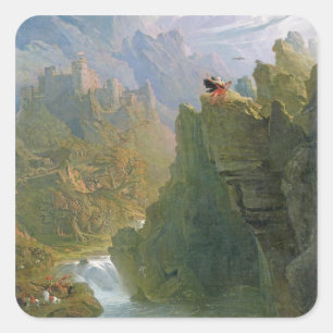 Barde, c.1817 (Öl auf Leinwand) Quadratischer Aufkleber