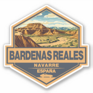 Bardenas Reales Spanien Reisen Abzeichen Aufkleber