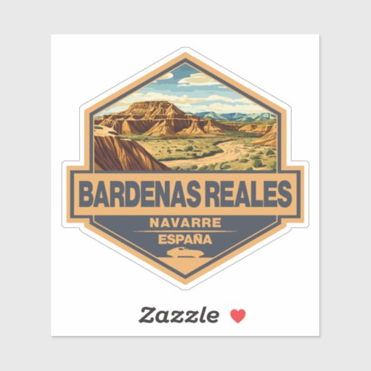 Bardenas Reales Spanien Reisen Abzeichen Aufkleber (Blatt)