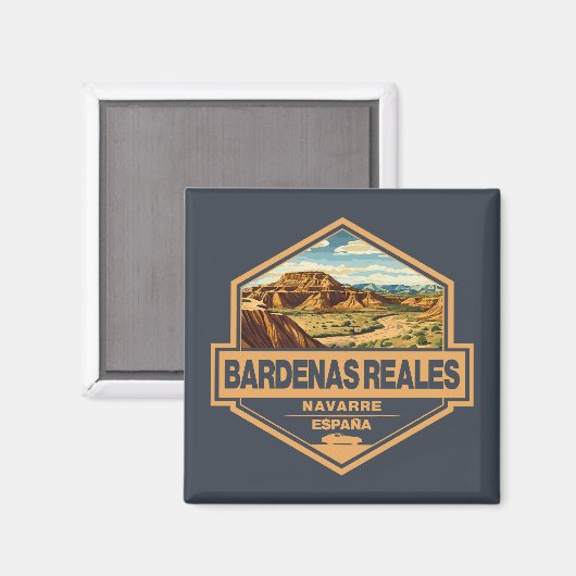 Bardenas Reales Spanien Reisen Abzeichen Magnet (Vorderseite/Rückseite)