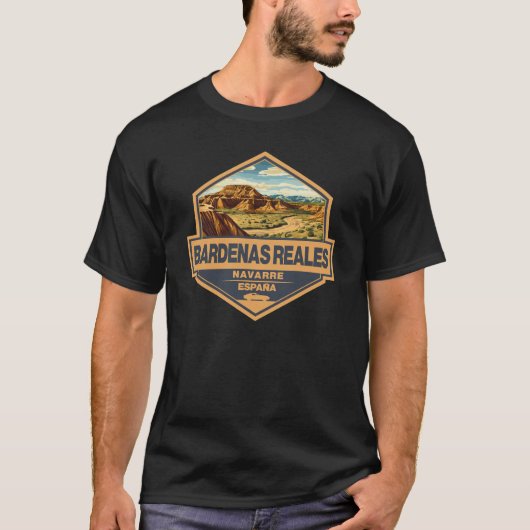 Bardenas Reales Spanien Reisen Abzeichen T-Shirt (Vorderseite)