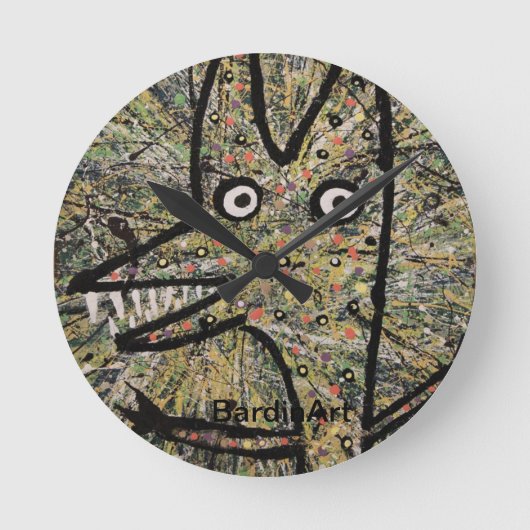 BardinArt Uhr-"nicht Scheinwerfer " Runde Wanduhr (Vorderseite)