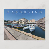 Bardolino Boote im Hafen Blick Postkarte (Vorderseite)