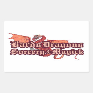 Bards, Drachen, Zauberer und Magick-Sticker Rechteckiger Aufkleber