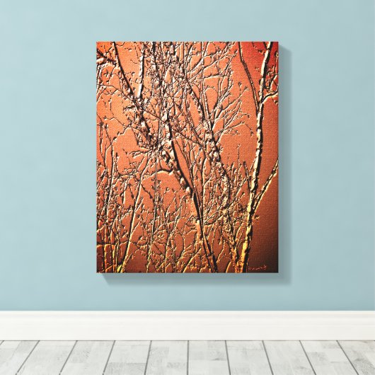 Bare Birch Tree Branches Abstrakt Leinwanddruck (Insitu (Holzboden))