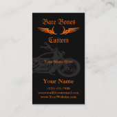 Bare Bones Custom Motorrad Business Cards Visitenkarte (Rückseite)