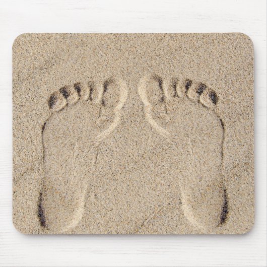 Bare Feet Footprints In Sand Mouse Pad Mousepad (Vorne)