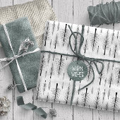 Bare Fir Trees Black auf einer beliebigen Farbe ID Geschenkpapier