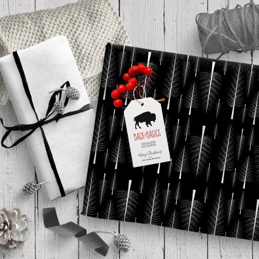 Bare Fir Trees White auf einer beliebigen Farbe ID Geschenkpapier