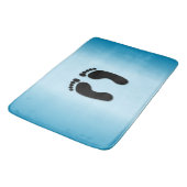 Bare Footprints Blue Badematte (Schrägansicht)