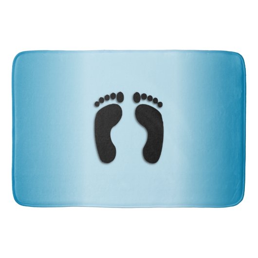 Bare Footprints Blue Badematte (Vorderseite)