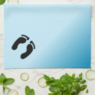 Bare Footprints Blue Geschirrtuch