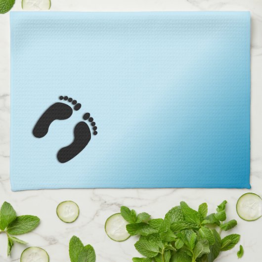 Bare Footprints Blue Geschirrtuch (Gefaltet)