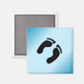 Bare Footprints Blue Magnet (Vorderseite/Rückseite)