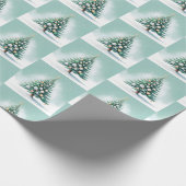 Bare Green Pine Tree | Silver Green Orange Geschenkpapier (Ecke)