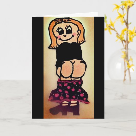 BARE HINTERN FUNNY HALARIOUS BIRTHDAY CARD KARTE (Gelbe Blume)