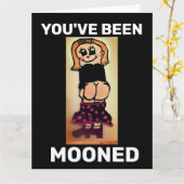 BARE HINTERN FUNNY MOONED BIRTHDAY CARD KARTE (Gelbe Blume)