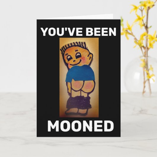 BARE HINTERN FUNNY MOONED BIRTHDAY CARD KARTE (Gelbe Blume)