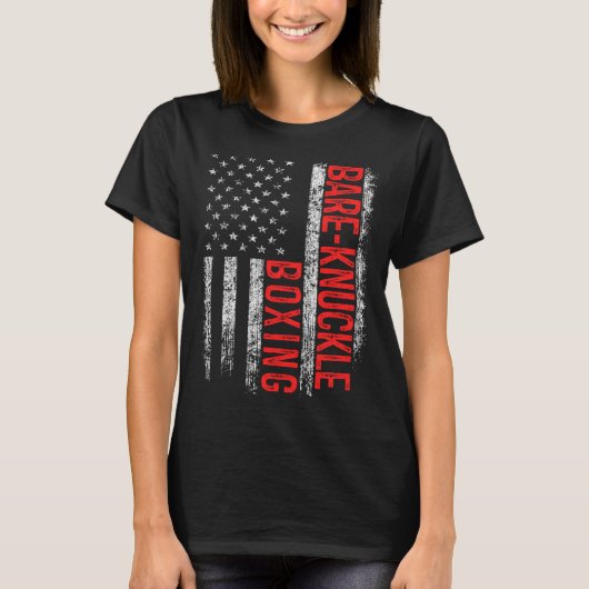 Bare Knuckle Boxing American Flag 4. Juli Figh T-Shirt (Vorderseite)