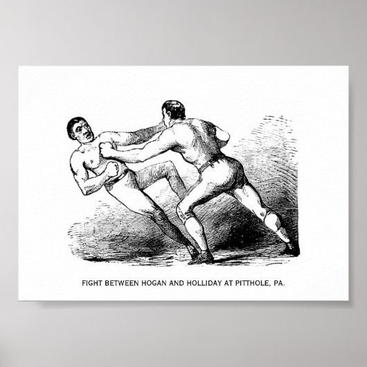 Bare Knuckle Boxing Illustration Viktorianisch Poster (Vorne)