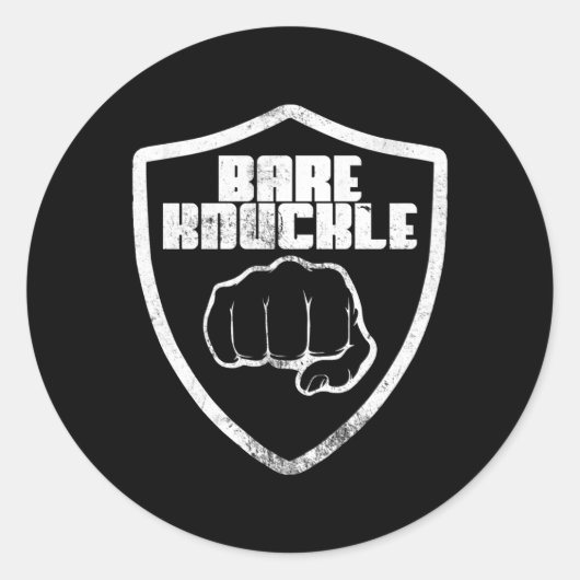 Bare Knuckle Fighter Fighter Boxing Bareknuckle Runder Aufkleber (Vorderseite)