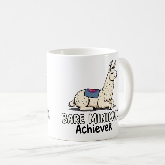 Bare Minimum Achiever Funny Llama Lazy Humor  Kaffeetasse (VorderseiteRechts)