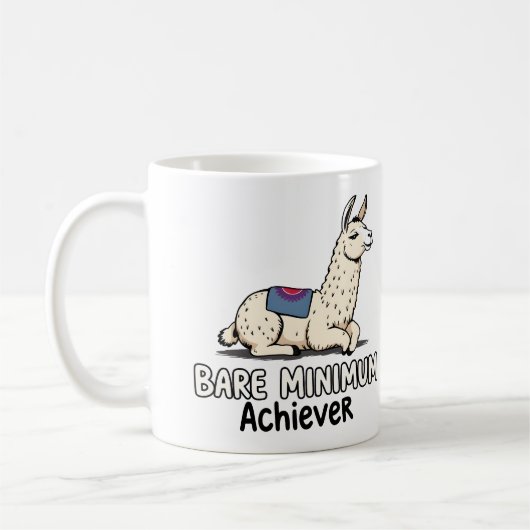 Bare Minimum Achiever Funny Llama Lazy Humor  Kaffeetasse (Links)