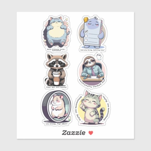 Bare Minimum Club Sticker Sheet | Relatable funny (Blatt)