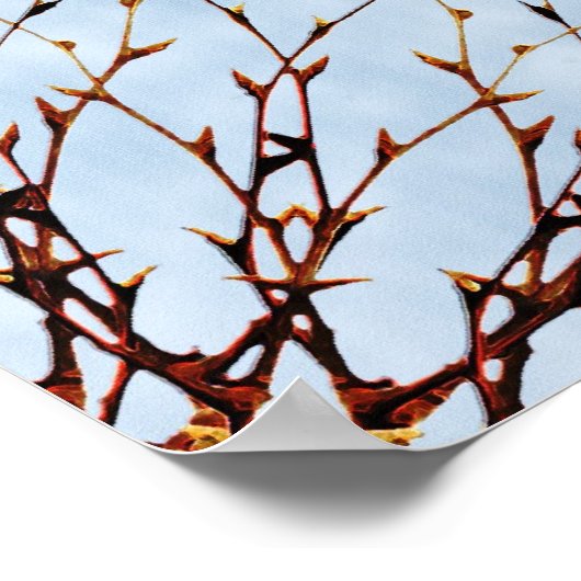 Bare Tree and Sky Abstrakt Poster Print (Ecke)