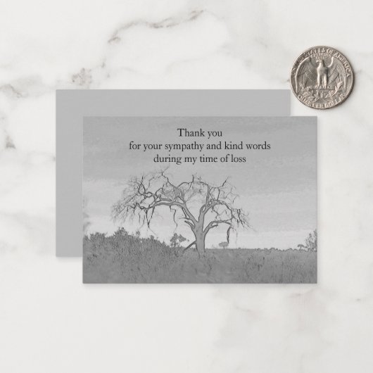Bare Tree Danke-Card Mitteilungskarte (Vorderseite/Rückseite Beispiel)