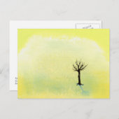 Bare tree hübsch minimalistische Malkunst Buds Postkarte (Vorne/Hinten)