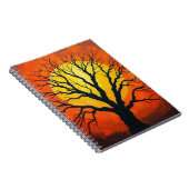 Bare Tree In Shadow With The Sun Notebook Notizblock (Rechte Seite)