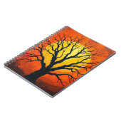 Bare Tree In Shadow With The Sun Notebook Notizblock (Linke Seite)