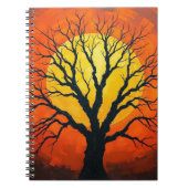 Bare Tree In Shadow With The Sun Notebook Notizblock (Vorderseite)