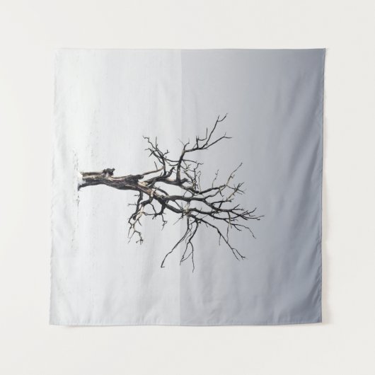 BARE TREE IN THE MIDDLE OF SNOW WANDTEPPICH (Vorderseite (Horizontal))