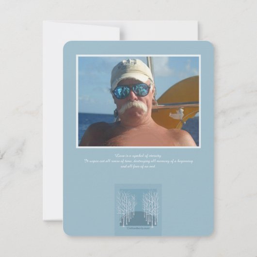 Bare Trees Beerdigung Foto Danke Karte Custom (Rückseite)