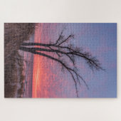 Bare Trees mit Blick auf einen schönen Sonnenunter Puzzle (Horizontal)