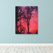 Bare Trees Sunrise Wrapped Canvas Leinwanddruck (Insitu (Holzboden))