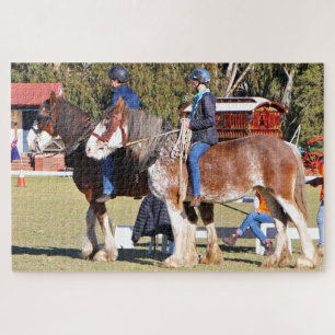 Bareback Clydesdale Pferdereiten Puzzle