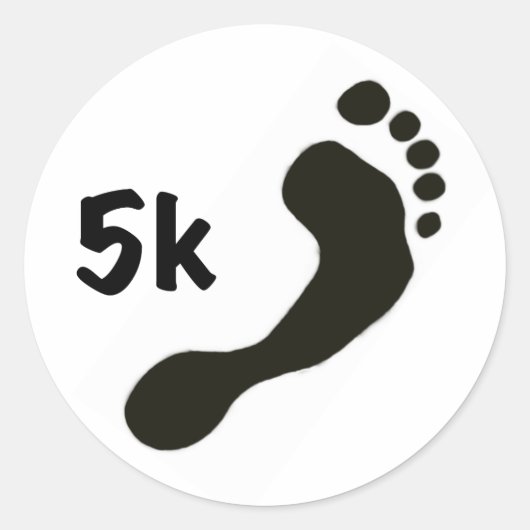 Barefoot 5k Aufkleber (Vorderseite)