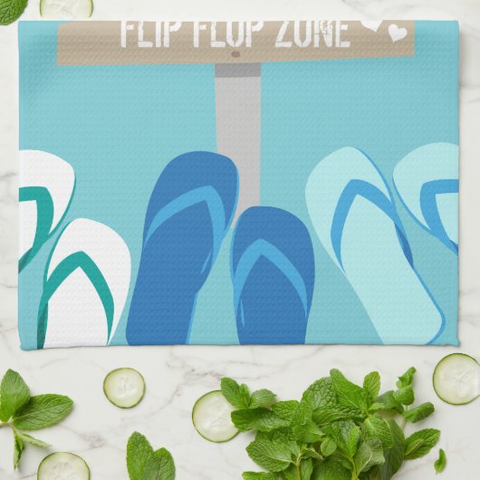 Barefoot am Strand Thalassophile Zitat Küchentuch (Gefaltet)