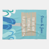 Barefoot am Strand Thalassophile Zitat Küchentuch (Horizontal)