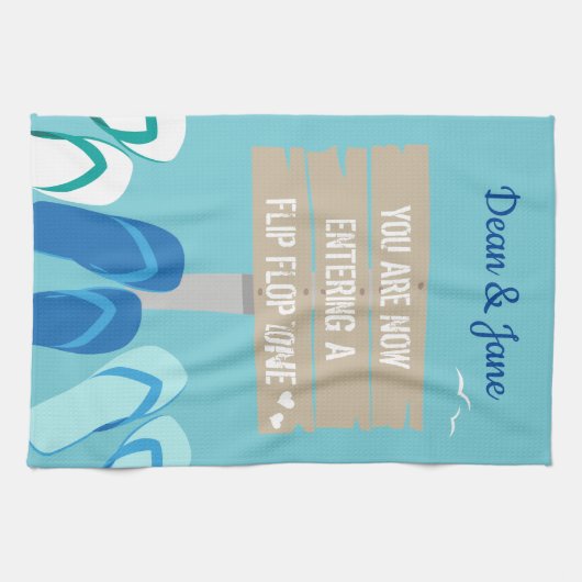 Barefoot am Strand Thalassophile Zitat Küchentuch (Horizontal)