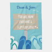 Barefoot am Strand Thalassophile Zitat Küchentuch (Vertikal)