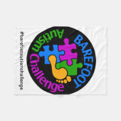 Barefoot Autism Challenge Blanket Fleecedecke (Vorderseite (Horizontal))