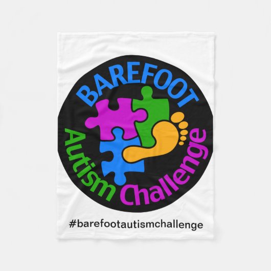 Barefoot Autism Challenge Blanket Fleecedecke (Vorderseite)